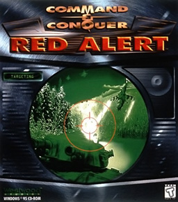 红色警戒 1996 PC 版封面（盟军坦克与战列舰）